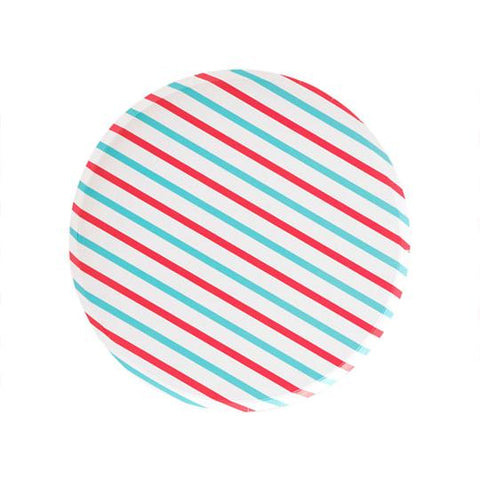 Cherry and Sky Striped Plates