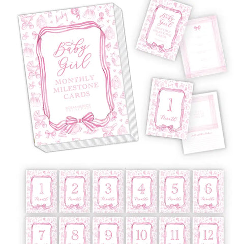 Toille Pattern Pink Milestone Cards