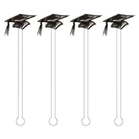 Graduation Caps Acrylic Stir Sticks