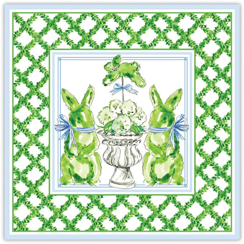 Bunny Topiaries Square Placemat
