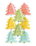 Bright Holiday Tree Shaped Paper Plate