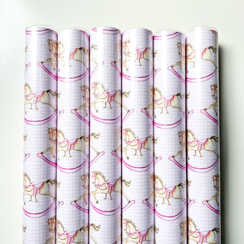 Pink Rocking Horse Wrapping Roll