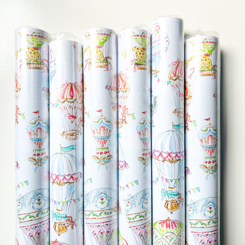 Hot Air Balloons & Animals Wrapping Paper
