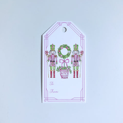 Pink Nutcracker Topiary Gift Tags