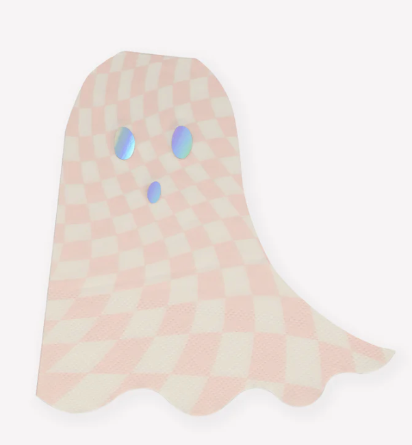 Pink Checkered Ghost Napkins
