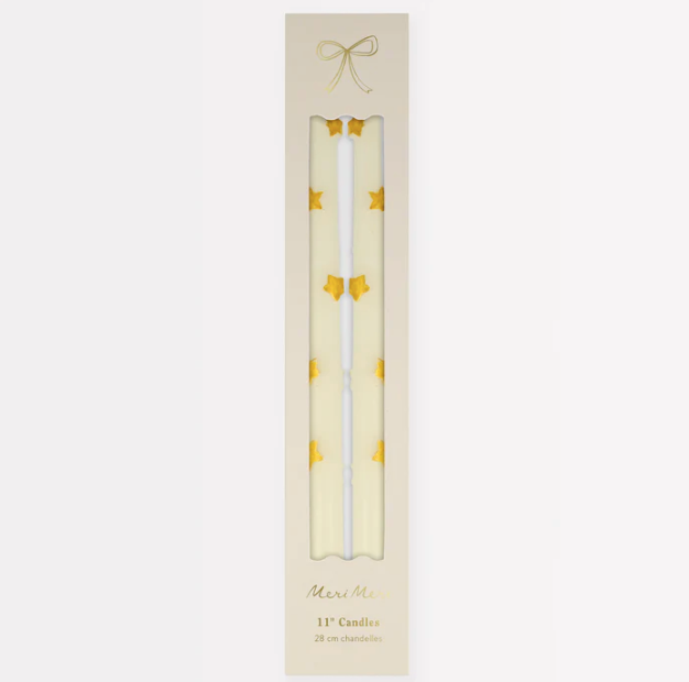 Gold Star Taper Candles