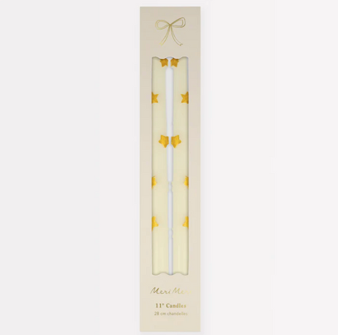 Gold Star Taper Candles