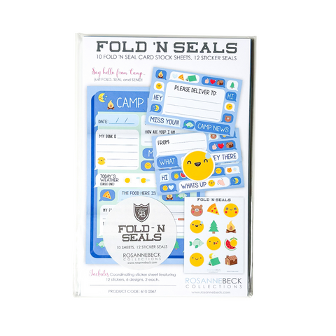 Blue Emojis Fold-N-Seal Camp Notes