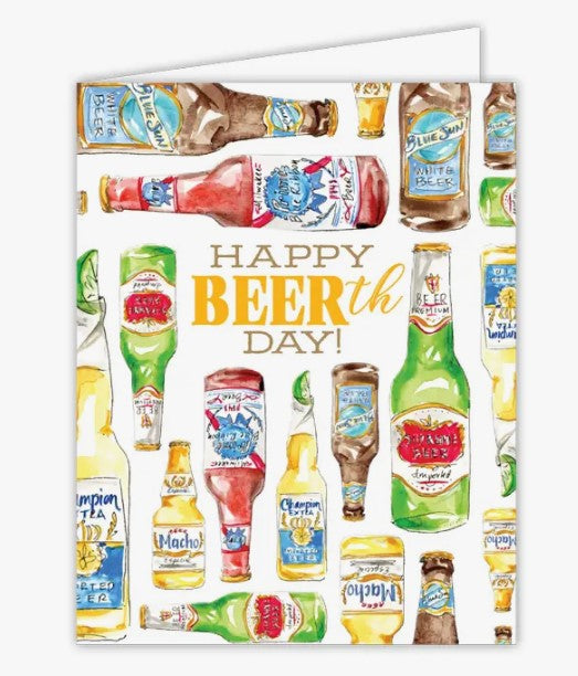 "Happy Beerth Day" Beer Bottles Greeting Card