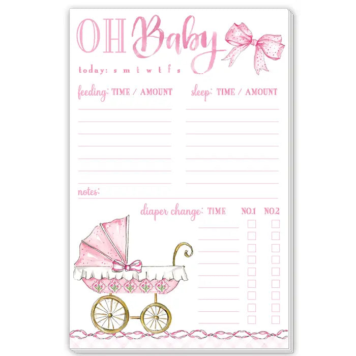 Pink Oh Baby Carriage Notepad