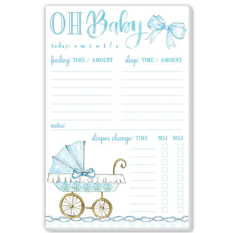 Blue Oh Baby Carriage Notepad