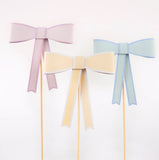Pastel Bow Cake Toppers