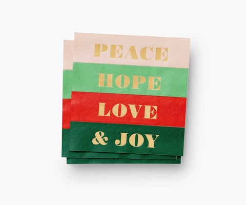 Peace & Joy Holiday Cocktail Napkins