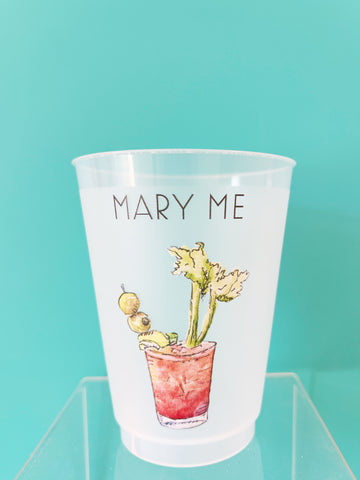 "Mary Me" Champagne Flute Frosted Cups