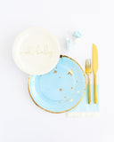 Baby Blue & Gold Star Plates