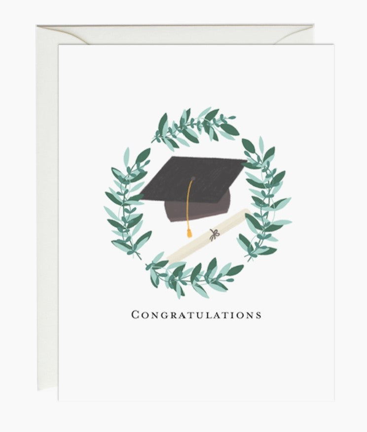 Graduation Cap with Garland Greeting Card