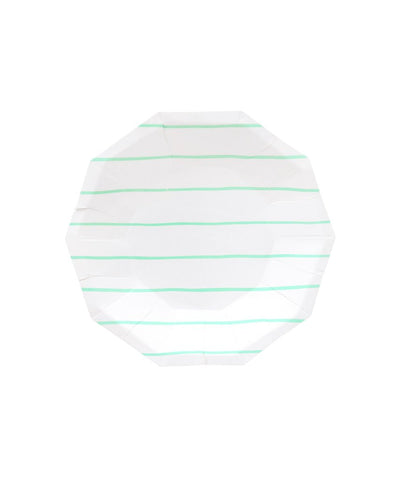 Mint Frenchie Striped Small Plate
