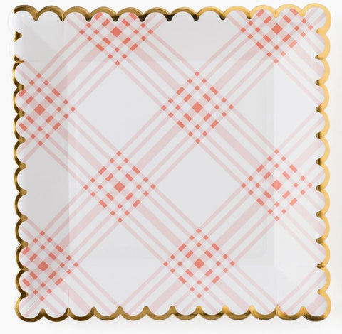 Scalloped Plaid Plate