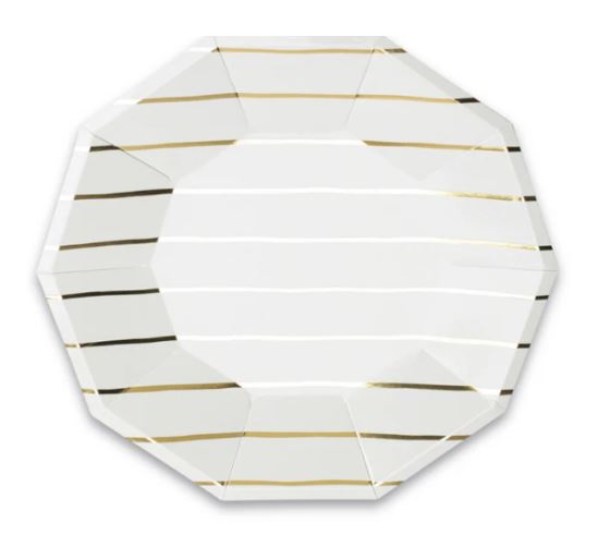 Gold Frenchie Striped Small Plates
