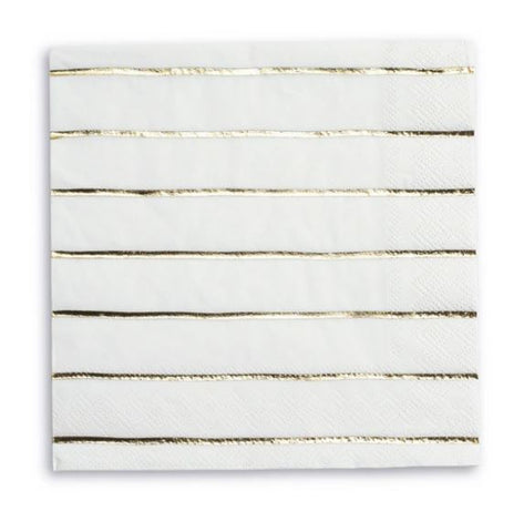 Gold Frenchie Striped Large Napkins