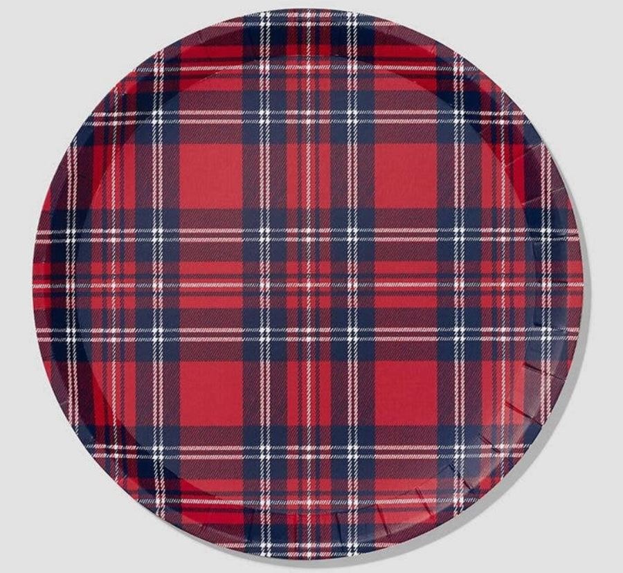 Holiday Plaid Large Plate