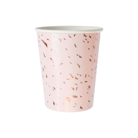 Pale Pink Confetti Paper Cups