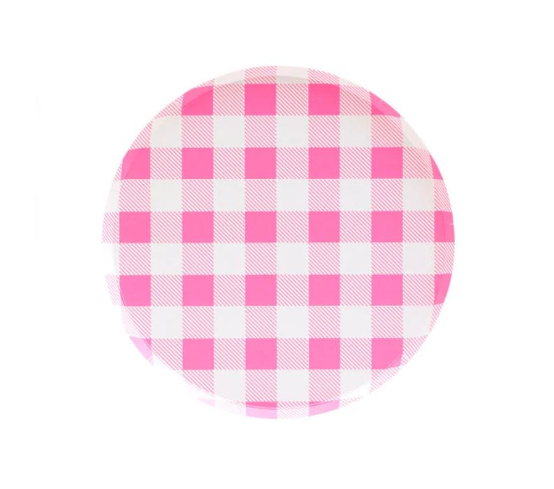 Neon Rose Gingham Small Plate