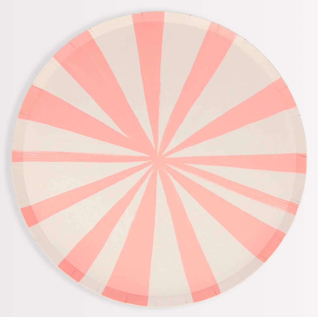 Pink Stripe Dinner Plates