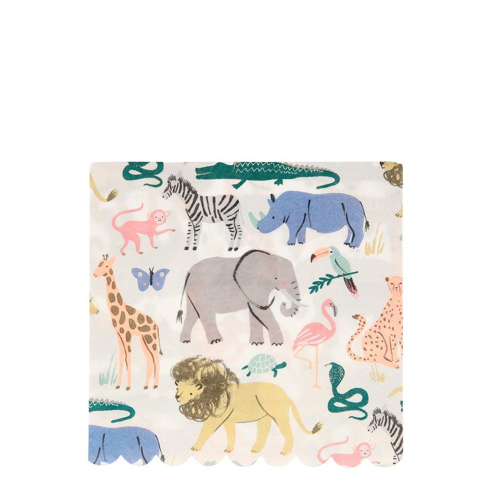 Safari Animals Large Napkin