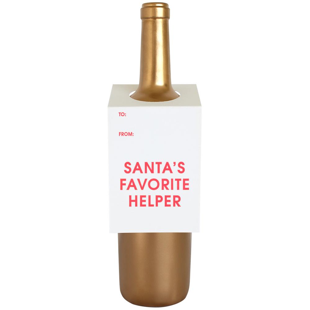 'Santa's Favorite Helper' Wine & Spirit Tag