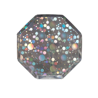 Holographic Silver Bubble Side Plate