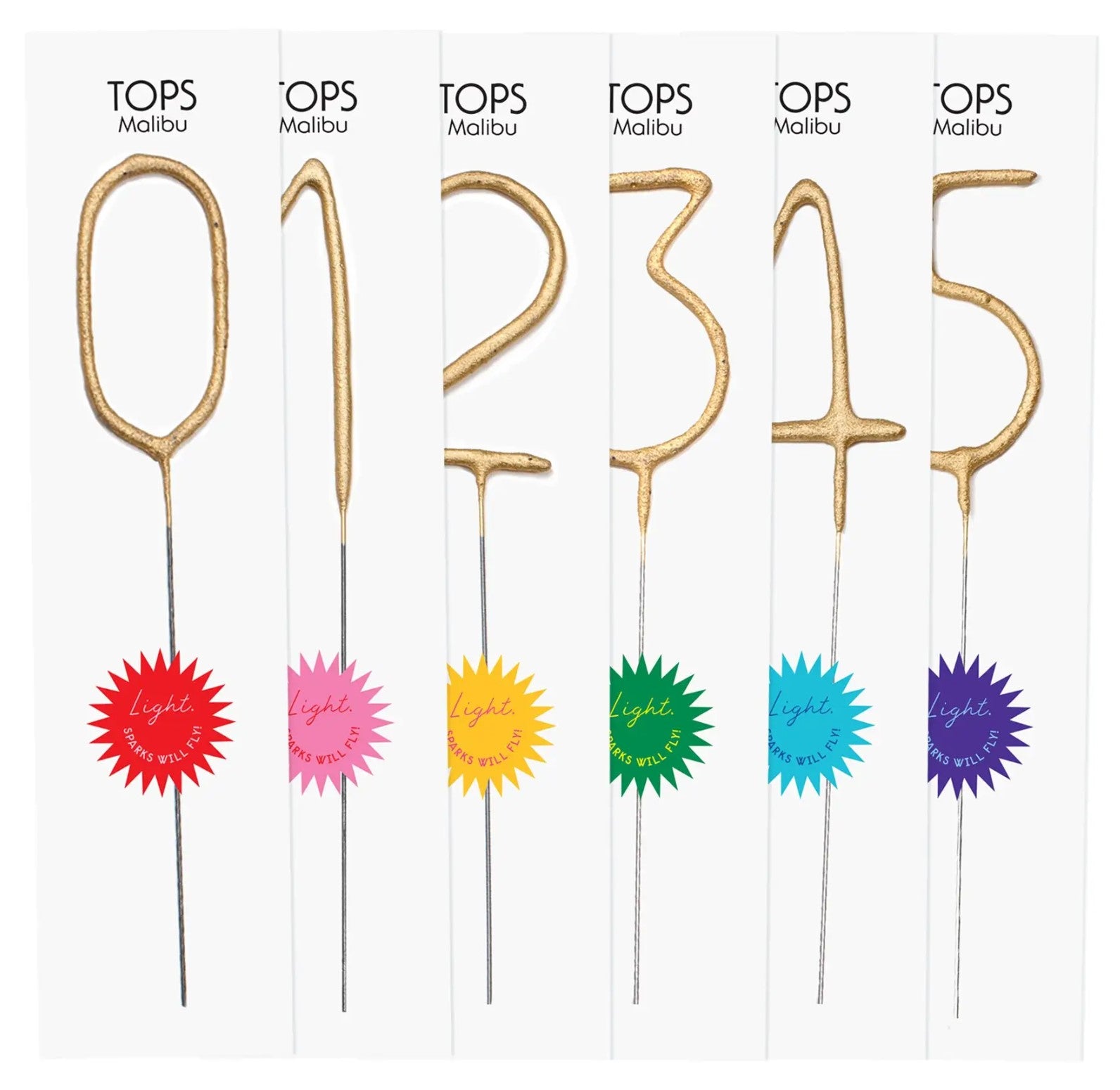 Big Golden Sparkler Number Wand