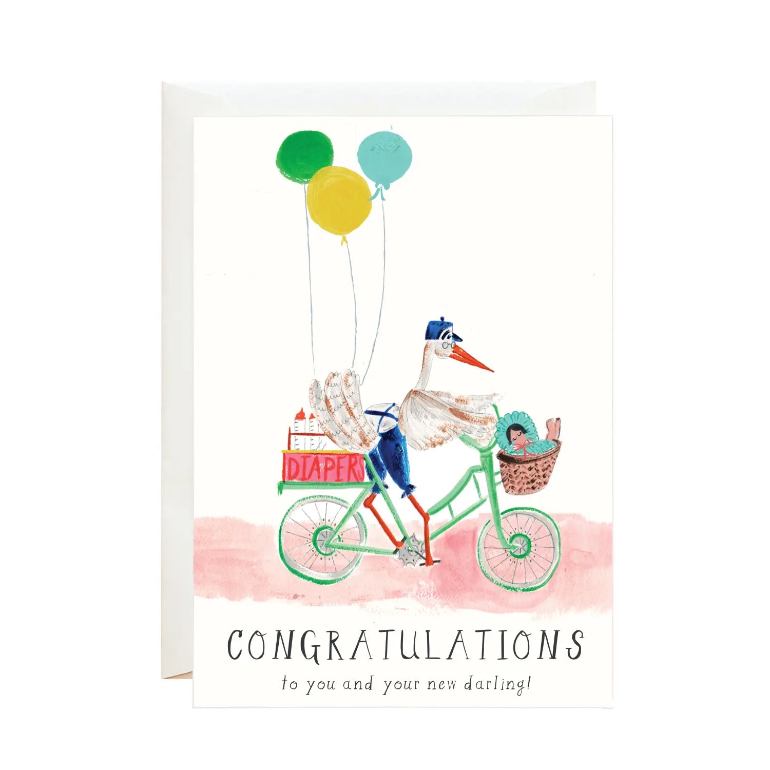 "Congratulations" Stork Greeting Card