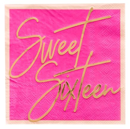 'Sweet Sixteen' Cocktail Napkins