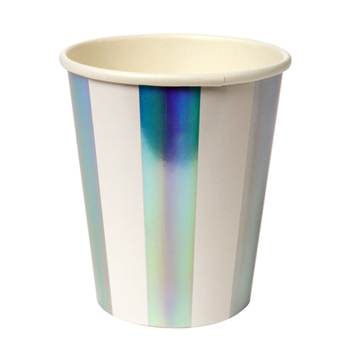 Holographic Silver Stripped Cup