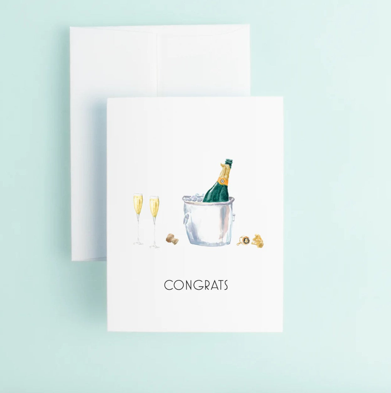 "Congrats" Champagne Celebration Greeting Card