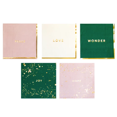 Well Wish Multi-Colored Cocktail Napkin Boxed Set