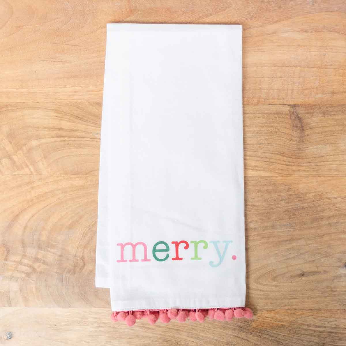 Merry Pom-Pom Hand Towel