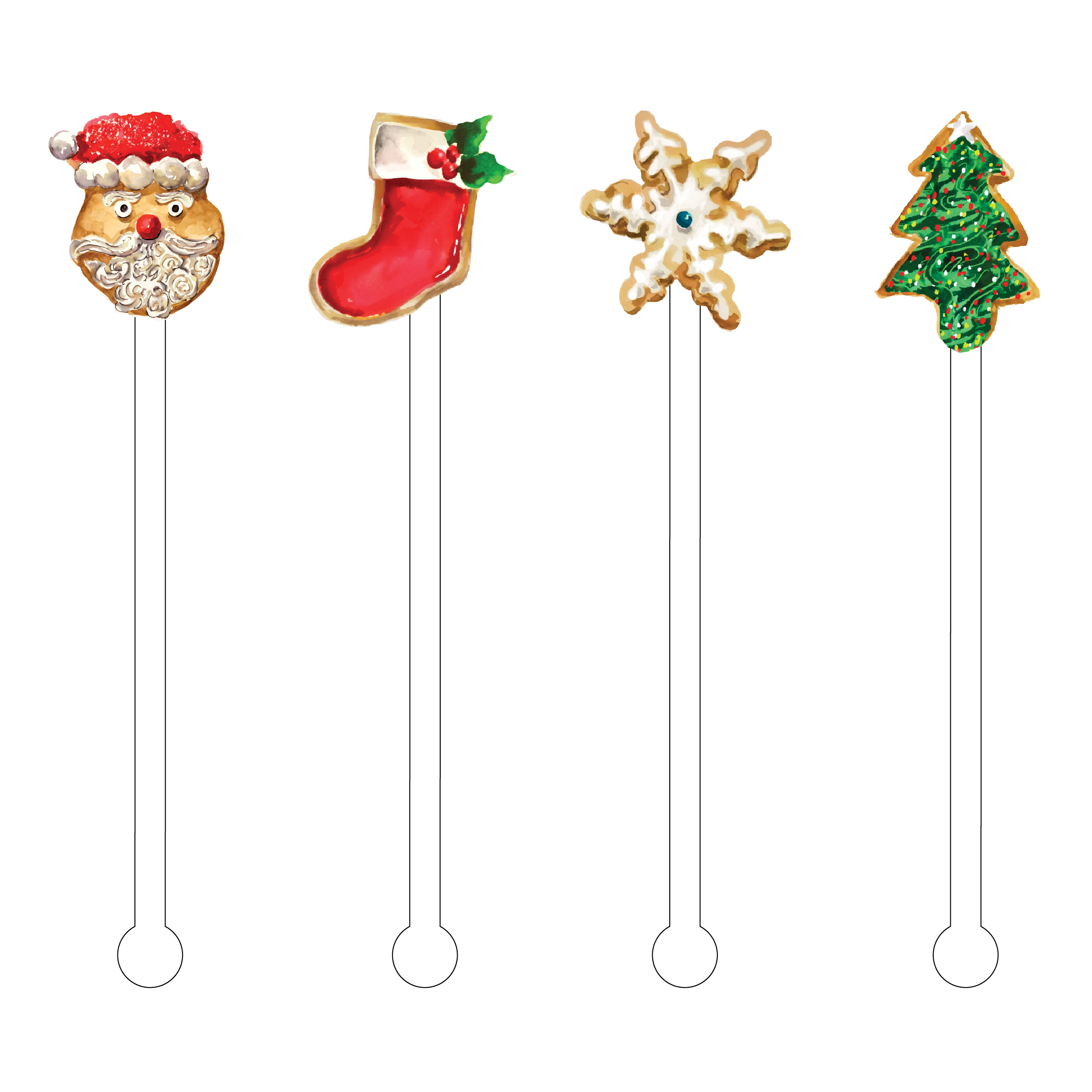 Christmas Sugar Cookie Acrylic Stir Sticks
