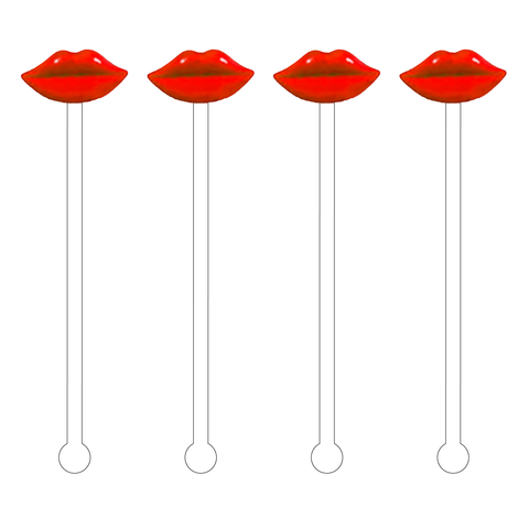 Hot Red Lips Acrylic Stir Sticks