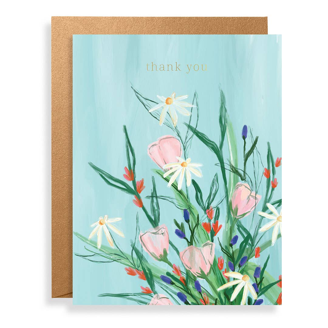 Soft Floral Thank You Card