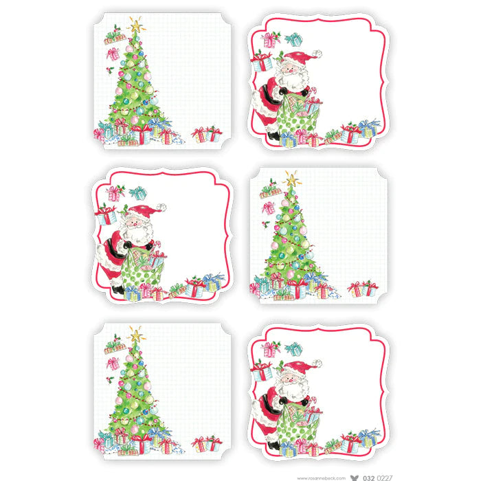 Tree & Santa with Presents Die-Cut Sticker Sheet